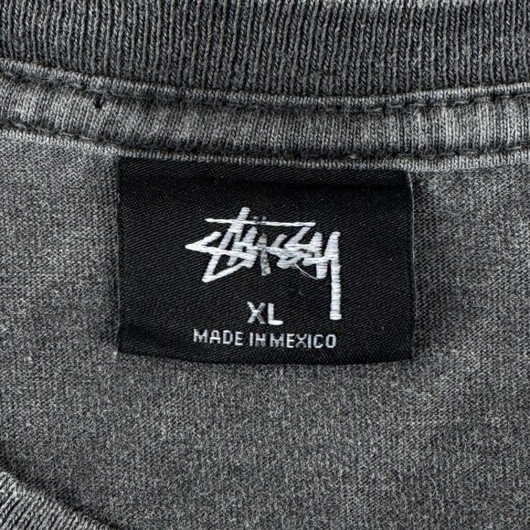 Stussy Hellshire Long Sleeve Tee Men’s XL Gray Dyed Factory Faded Streetwear - Picture 5 of 13